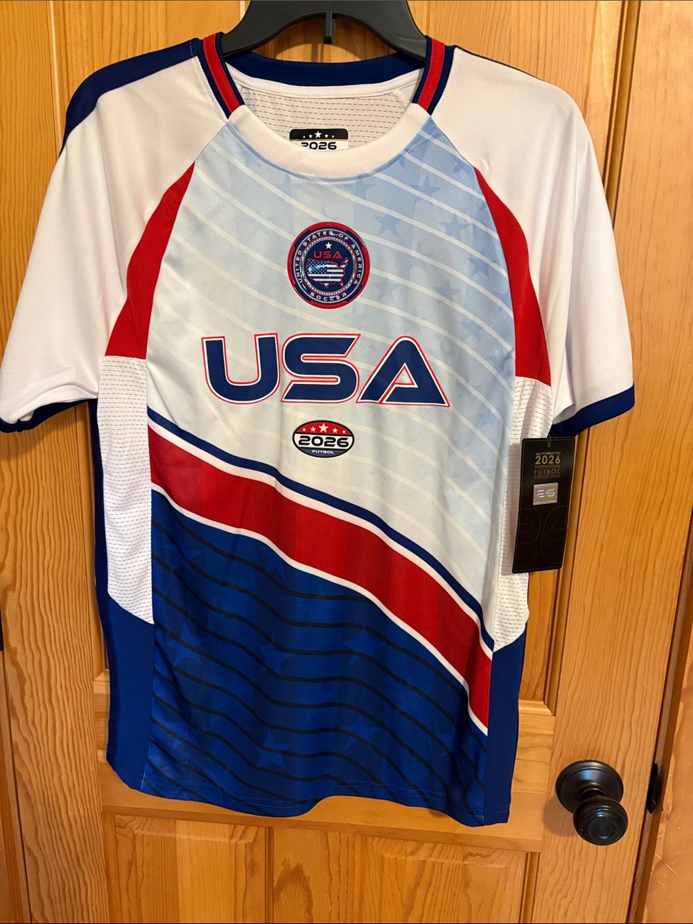 USA Soccer Jersey 2026 Event Size S White Blue Red Futbol Shirt NWT